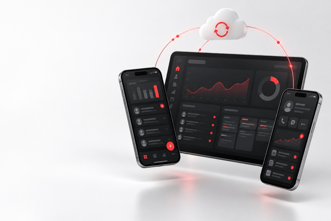 iOS Android mobil uygulama ve yönetim paneli örneği