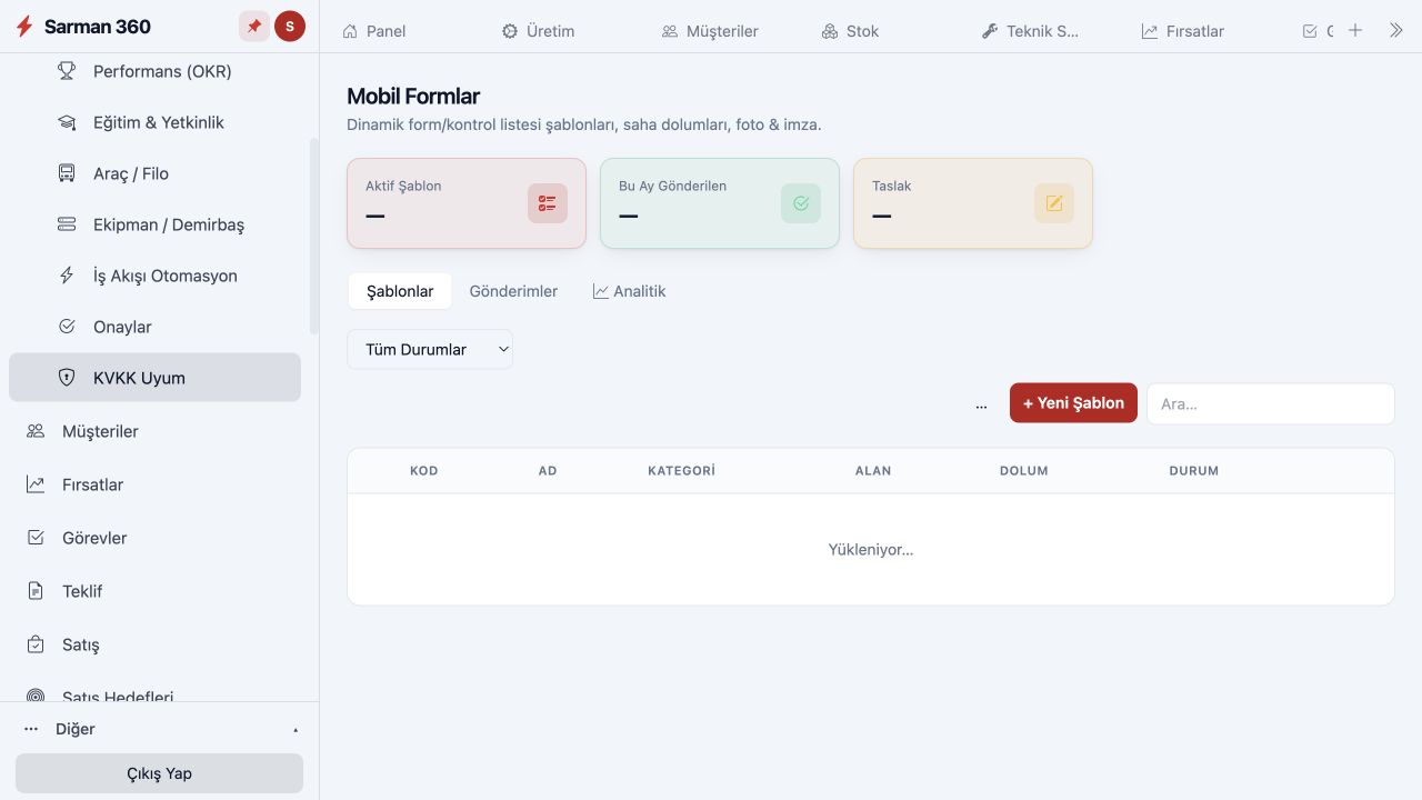 İnşaat & Mühendislik — Mobil Formlar